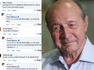 Replici spumoase ale lui Traian Băsescu către fanii lui Simion: Președinte la scara de bloc. Ce a spus despre flotă Foto: colaj Facebook/ INQUAM Photos George Călin