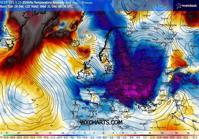 Vremea de Anul Nou &icirc;n Europa - severe-weather.com