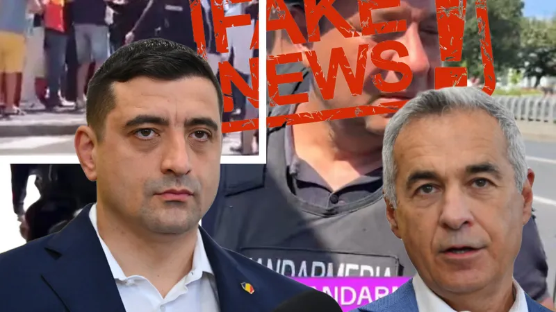 FAKE NEWS-uri de la manifestația pro-Călin Georgescu, demontate. Simion, sincronizat cu minciunile - Foto: Colaj Newsweek
