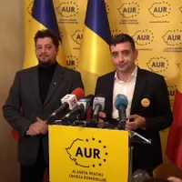 Claudiu Richard Târziu și George Simion, șefii AUR. Sursa foto: Captură video Facebook