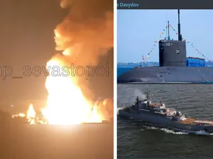 Momentul în care rachetele ucrainene distrug nave și submarine rusești în Sevastopol - Foto: Twitter/ @J4GU4RhasPaws