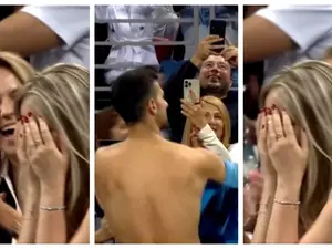 Nu le-a venit să creadă: Novak Djokovic, striptease pe terenul de tenis. O fană și-a pus mâinile în cap