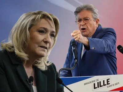 Marine Le Pen și Jean-Luc Mélenchon - Foto: Profimedia images