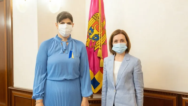 MAia Sandu și Laura Codruța Kovesi s-au întâlnit la Chișinău/Foto: Presedinte.md