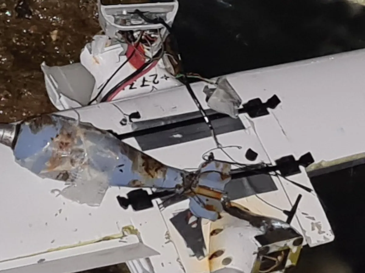 Dronă kamikaze cu un proiectil de mortier, gasită prăbușită în Bulgaria - Foto: Profimedia images