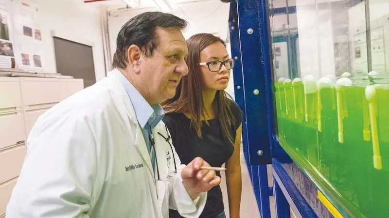 Profesorul Andrei Ludu, alături de studenții săi, în laboratorul de la Embry-Riddle Aeronautical University, Daytona Beach