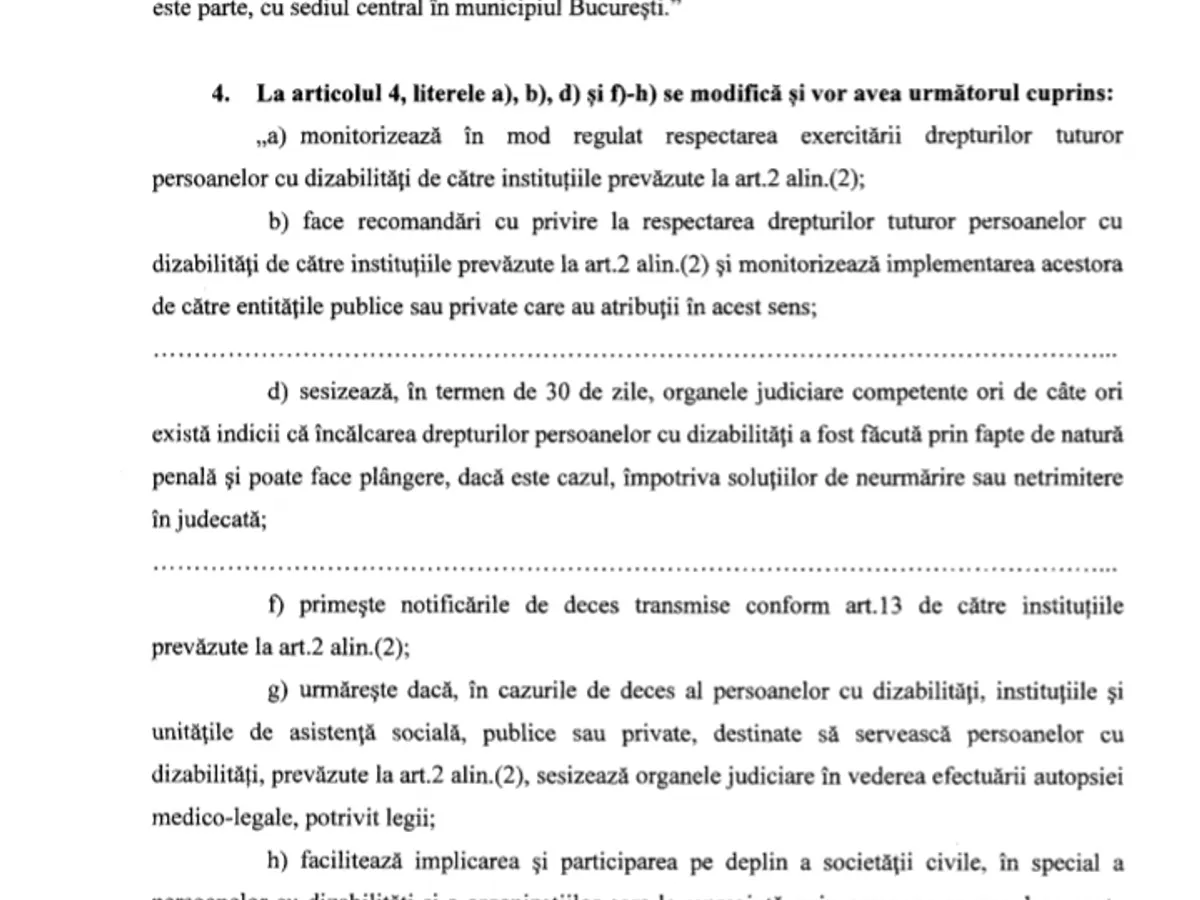 Forma trimisa spre promulgare. Articolul 4, litera i nu mai este eliminat.