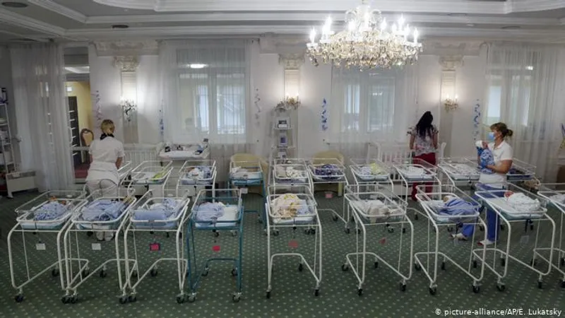 Bebeluși la „hotel", născuți de mame surogat din Ucraina