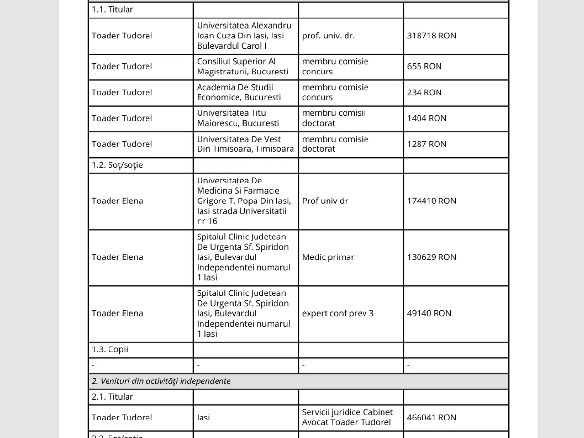 Avere Tudorel Toader - Foto: ANI