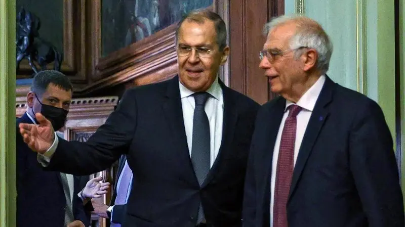 Serghei Lavrov l-a umilit pe Josep Borrell, la Moscova. Foto Getty Images