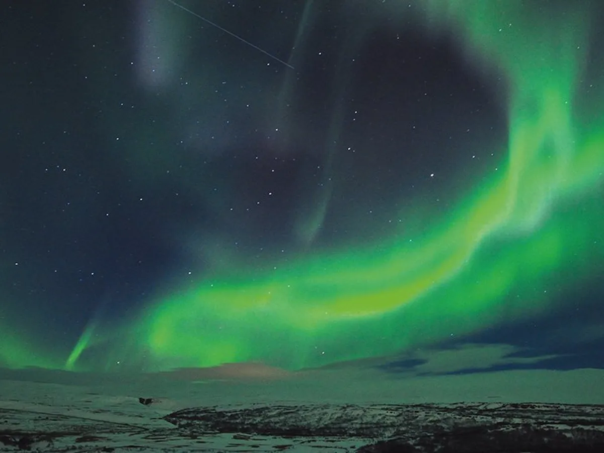 Aurora boreală în sudul Islandei