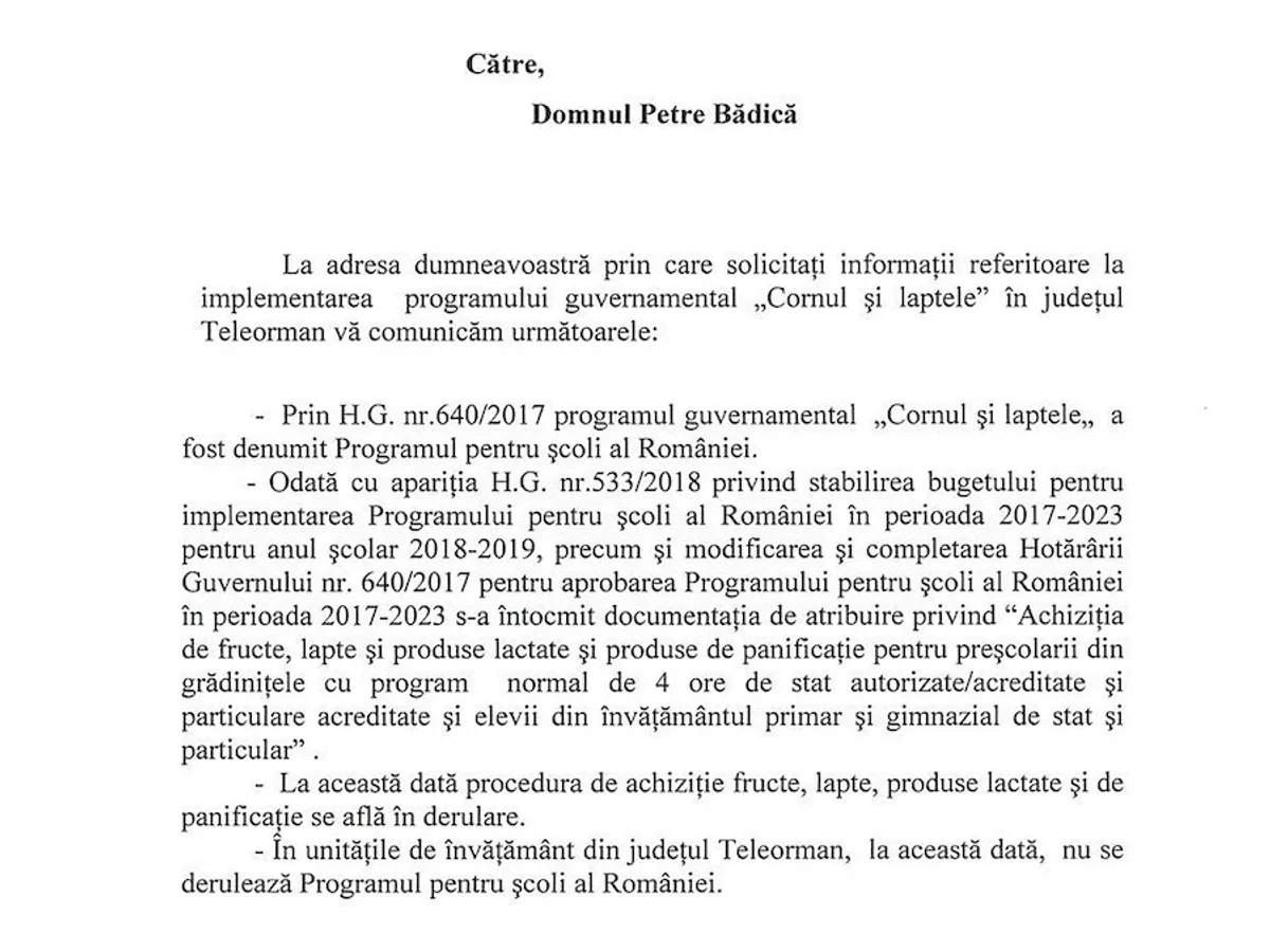 Răspunsul autorităților din Teleorman