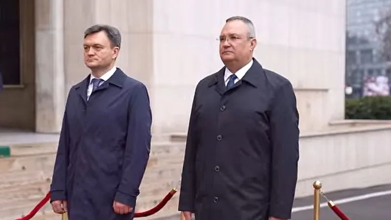 VIDEO Premierul Republicii Moldova, Dorin Recean, este primit acum, de prim-ministrul Nicolae Ciucă - Foto: captură video Facebook/gov.ro