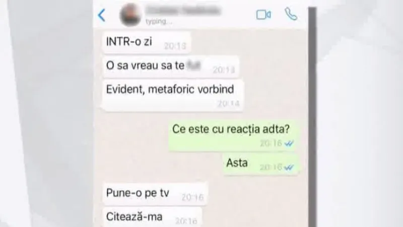 Printscreen conversație între reporterul Realitatea TV și consilierul PSD
