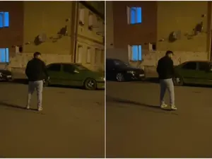 Bărbat filmat în timp ce trage de trei ori cu pistolul în parcarea unui bloc. Ce a transmis Poliția? - Foto: Captura video / imagine rol ilustrativ