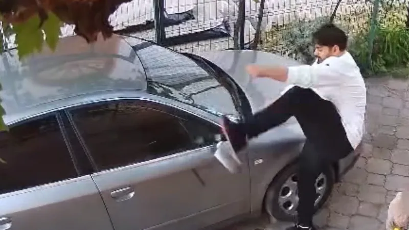Interlopul filmat când teroriza o familie din Timișoara, reținut, dar eliberat a doua zi Foto: captură Facebook
