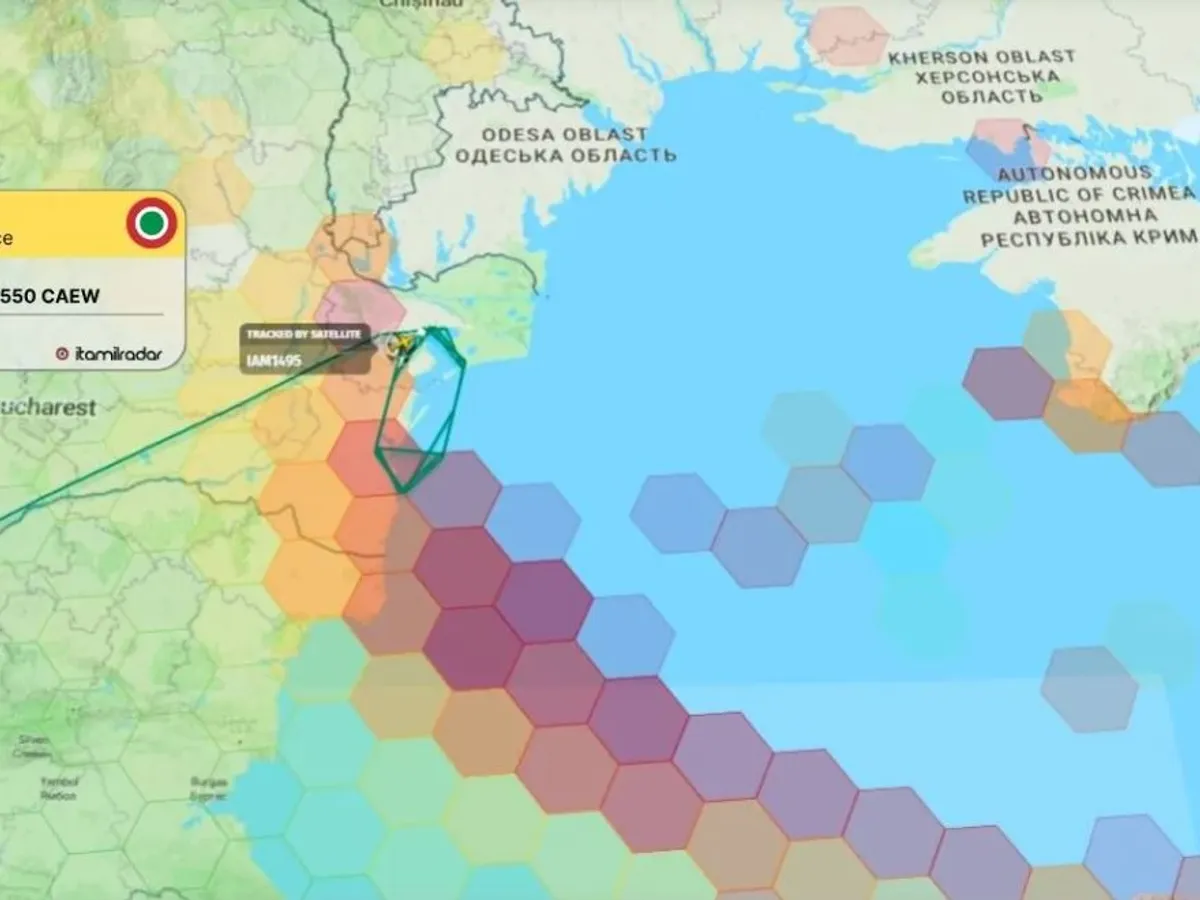 Război electronic în Marea Neagră. La sud și la est de România, bruiajul Rusiei este foarte intens - Foto: ItaMilRadar