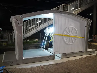 Autoritatea feroviară japoneză construieşte o staţie de tren cu o imprimantă 3D - Foto: Profimedia Images