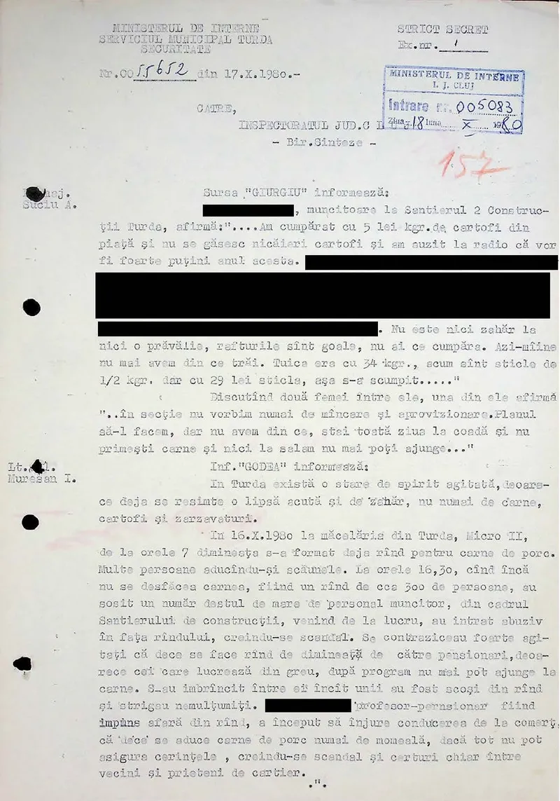 Noi documente din arhiva fostei Securități, publicate de Consiliul Național pentru Studierea Arhivelor Securității (CNSAS) - Foto: Facebook / CNSAS