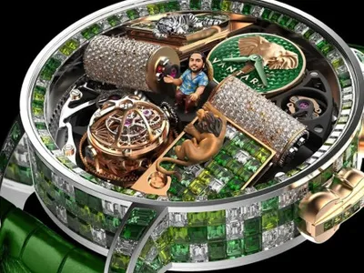 Fiul celui mai bogat om din Asia are un ceas de 1,5 milioane de dolari, cu figurina lui stând pe tron, alături de leu și un tigru FOTO