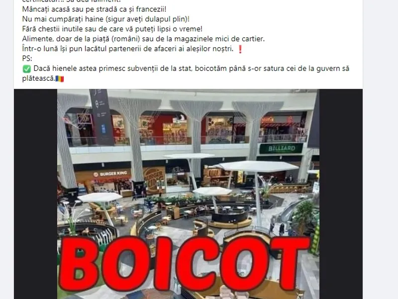 Cătălin Berenghi, conspiraționist care apare în live-urile Dianei Șoșoacă, a lansat îndemnul la „boicot”, în ideea de a pune presiune pe comercianți pentru a ridica certificatul verde. Sursă:Facebook