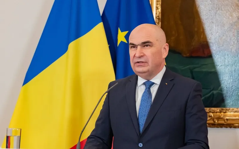 Premierul Ilie Bolojan, în conferinţă de presă - Foto: Profimedia Images