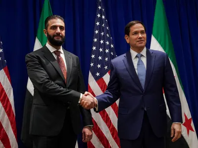 Președintele interimar al Siriei, Ahmed al-Sharaa, primit de secretrul american de stat Marco Rubio - Foto: Profimedia Images