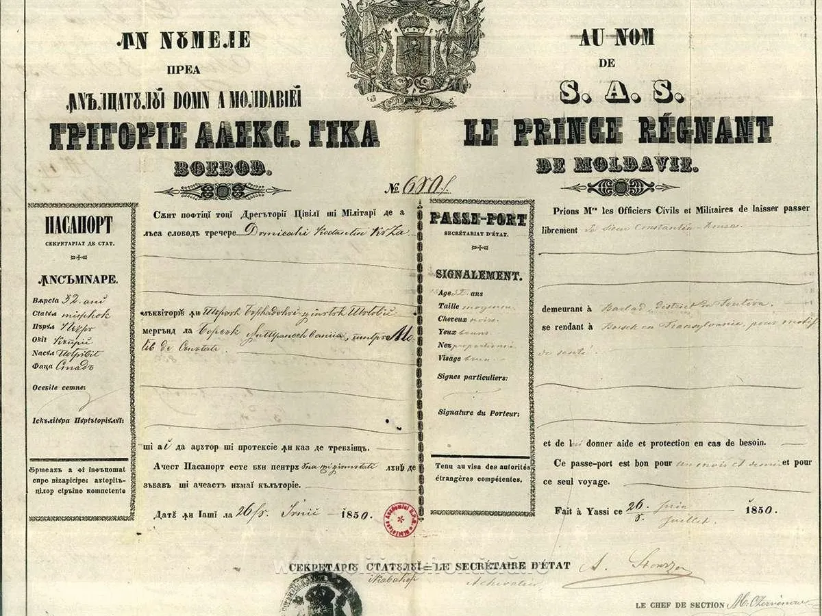 Pașaport vechi