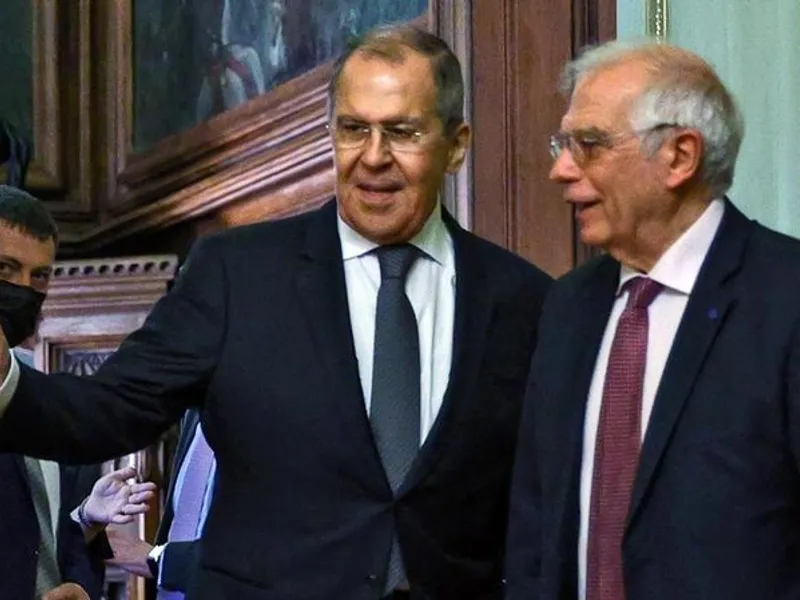 Serghei Lavrov l-a umilit pe Josep Borrell, la Moscova. Foto Getty Images