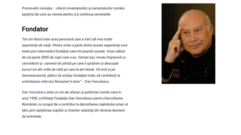 Dan Voiculescu, un filantrop/FOTO: fundatiadanvoiculescu.ro