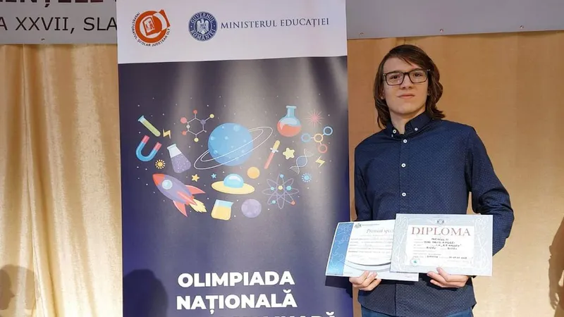 David Vlad, elev în clasa a XII-a la Buzău, dublu olimpic internațional - Foto: Facebook/Colegiul National B.P. Hasdeu Buzau