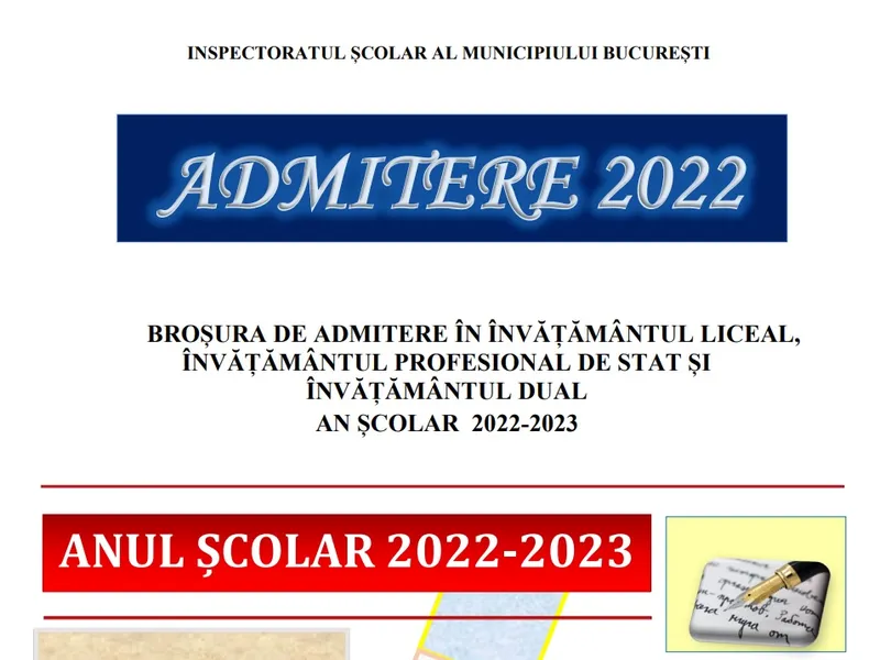 București: Broşura de admitere în învăţământul liceal, profesional de stat şi dual a fost publicată / FOTO: captură ecran