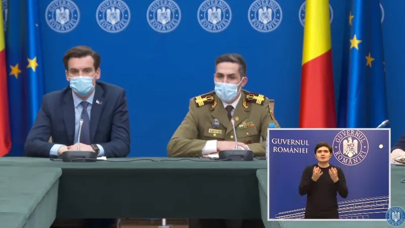 Șeful Comitetului de Vaccinare, Valeriu Gheorghiță, alături de secretarul de stat în MS Andrei Baciu, care este vicepreședinte în CNCAV. Sursă imagine: Captură video Youtube