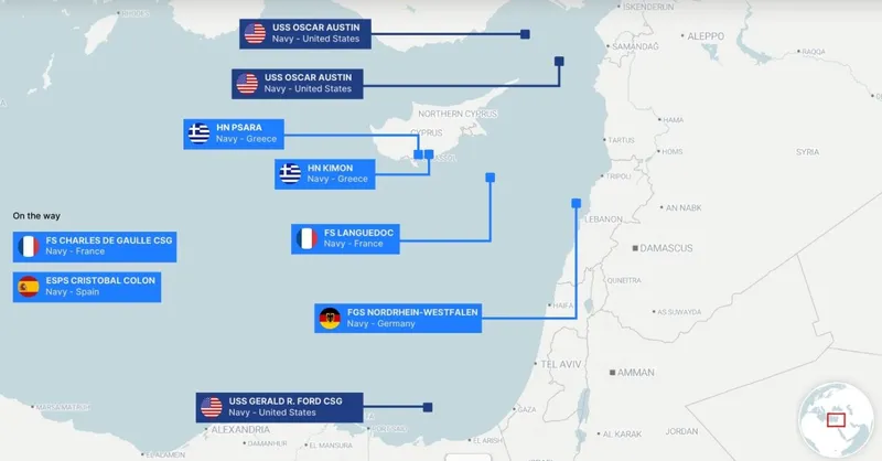 Armada Europei trimisă să apere Cipru - Foto: ItaMilRadar