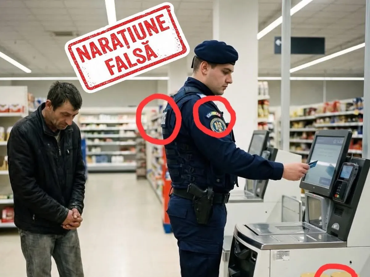 Un fake news cu un jandarm a devenit viral pe internet. Jandarmeria: „Furtul e infracțiune, nu-l încurajăm”