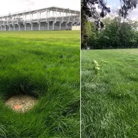 Terenul de antrenament, altă dată foarte bine întreținut, este acum într-o stare jalnică Foto: NW