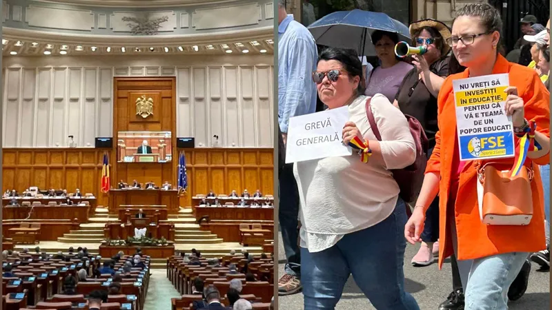 Profesori în greva - Foto: Camera Deputaților, Newsweek România