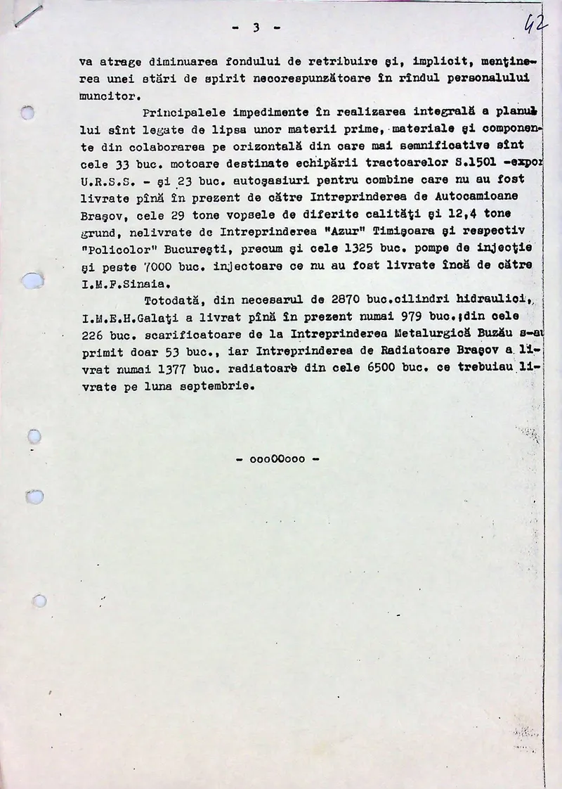 Nota Nr. 02258 a Securității din 30 septembrie 1989 despre industria din Rom&acirc;nia - Foto: Facebook / CNSAS