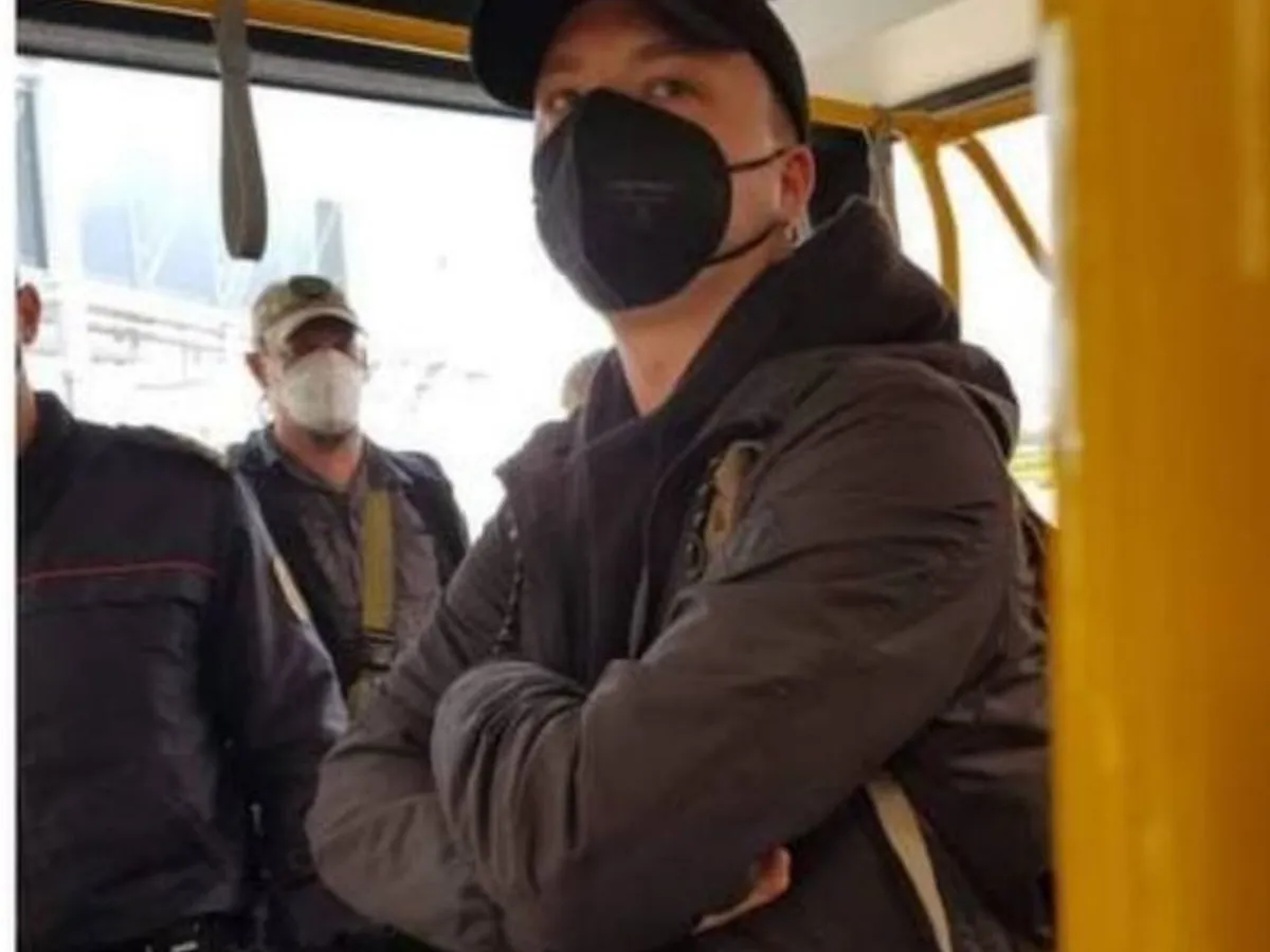 Roman Protasevici pe aeroportul din Minsk Foto: Twitter