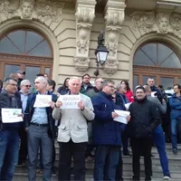 Protestul studenților și al profesorilor de la Universitatea „Cuza” Iași. FOTO: Facebook/Gabriela Ilovan