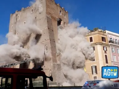 Turnul medieval afectat - Foto: Corriere.it