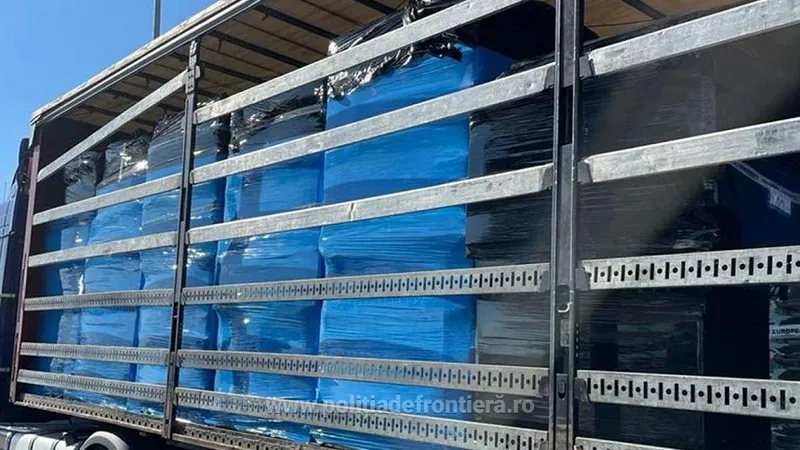 Deşeurile erau încărcate într-un TIR condus de un cetăţean român/ Foto: Garda de Mediu