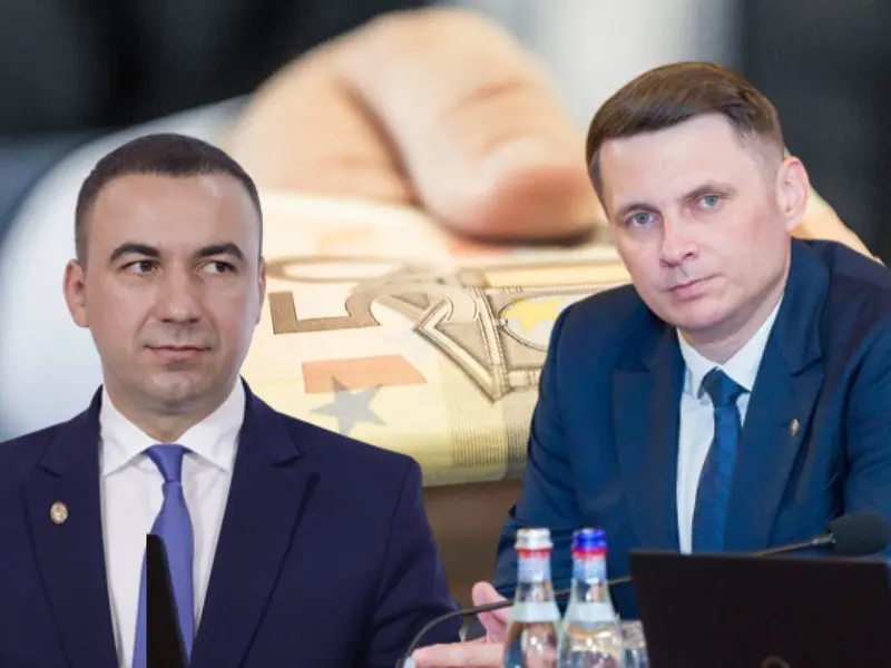 Ministrul cercetării Ivan Gruia și Mircea Abrudean, dar de botez de 100.000 € - Foto: Colaj