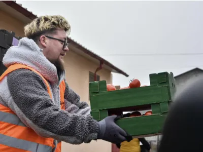 Alimente colectate pentru a fi distribuite persoanelor vulnerabile. Foto: Banca pentru Alimente
