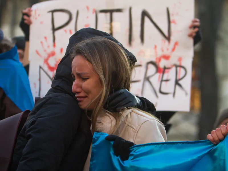 Protest în fața Ambasadei Rusiei la București - Foto: INQUAM PHOTOS/ Adriana Neagoe