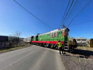 Primul tren ucrainean a intrat după 16 ani în România pe la Câmpulung la Tisa cu prăjina. / Foto: clubferoviar.ro