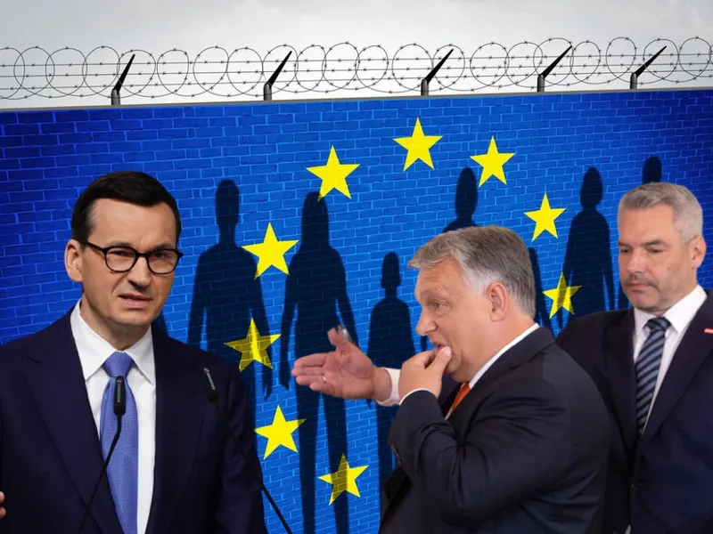 Mateusz Morawiecki (stânga), Viktor Orban (mijloc) și Karl Nehammer (dreapta) - Foto: Profimedia Images