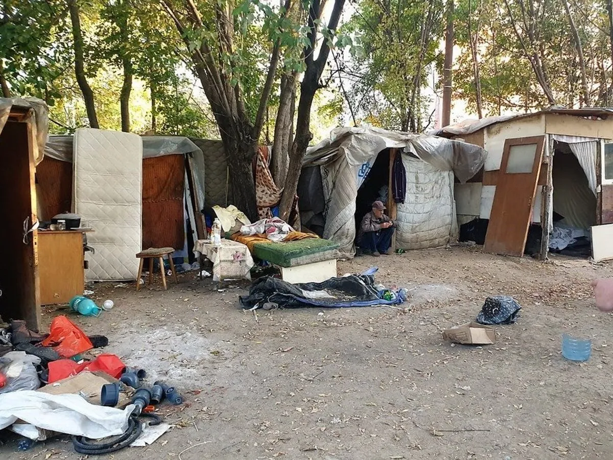 Locuințe improvizate pe bulevardul Timișoara din Sectorul 6. Sursa foto: Facebook Poliția Locală Sector 6