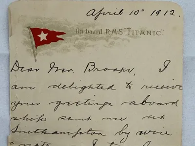 O scrisoare „profetică” a unui supraviețuitor al Titanicului, vândută la licitație cu 400.000 $ - Foto: Henry Aldridge & Son Ltd