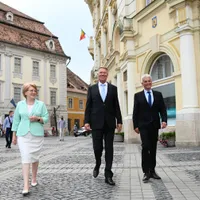 Primarul Sibiului, Astrid Fodor, împreună cu președintele Iohannis Foto: Primăria Sibiu